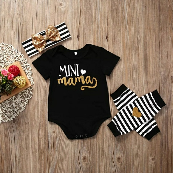 Sold Mini Momma Bodysuit, Leg Warmers Headband - Picture 4 of 5